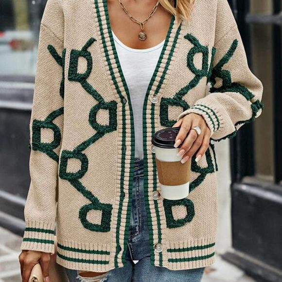 Chunky Knit Cardigan Sweater loose fit medium (womens) - Picture 3 of 3